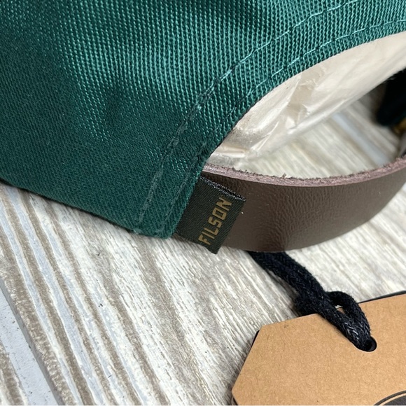 Filson Smokey Bear Low Profile Hat Cap Green Leather Strapback Outdoor Dad NWT - Picture 6 of 8